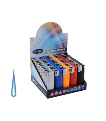 Αναπτήρες Atomic Αντιανεμικοί F2 Turbo HC assorted 3770000 - 50 Τεμάχια