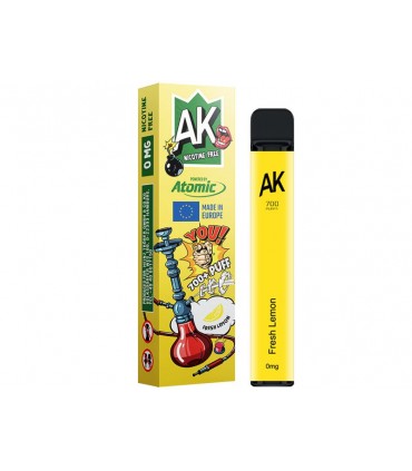 Ηλεκτρονικό τσιγάρο μιας χρήσης ATOMIC AROMA KING FRESH LEMON 2ml χωρίς νικοτίνη (φρέσκο λεμόνι)