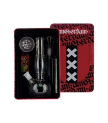 Γυάλινο Bong AMSTERDAM GREENLINE BONG 19cm LG04AM- SET