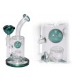 Γυάλινο Μπονγκ GREEN CLEAR GLASS BONG 19cm ΝΕΡΟΠΙΠΑ 99-448753 (PRE COOLER & DIFUSER)