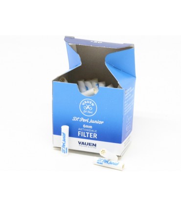 Vauen Dr Perl Junior Filters 6mm Ενεργού Άνθρακα Extra Slim 50 φίλτρα