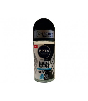 NIVEA BLACK & WHITE INVISIBLE Active Impact- fresh 5 in 1 Ανδρικό Αποσμητικό Roll-on 50ml