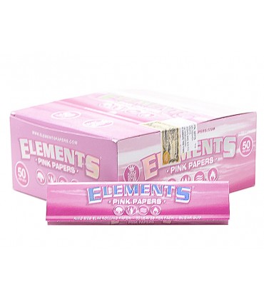 Χαρτάκια στριφτού ELEMENTS PINK KING SIZE SLIM (ΜΕ 32 ΡΟΖ ΦΥΛΛΑ) Κουτί των 50τεμ