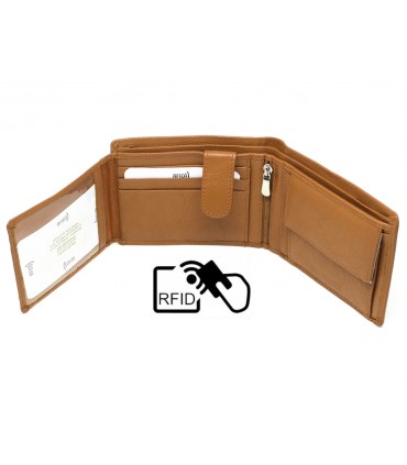 ALPHA STATUS 10114-0 RFID TAN ΔΕΡΜΑΤΙΝΟ ΠΟΡΤΟΦΟΛΙ