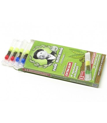 Πιπάκι τσιγάρου του παππού 42902-262 ΜΕ ΠΡΑΣΙΝΟ ΤΣΑΪ EXTRA SLIM 12 πίπες