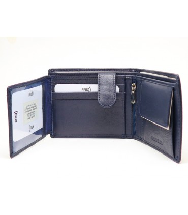 ALPHA STATUS 10114-0 RFID NAVY BLUE ΔΕΡΜΑΤΙΝΟ ΠΟΡΤΟΦΟΛΙ