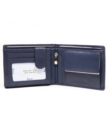 ALPHA STATUS 10114-0 RFID NAVY BLUE ΔΕΡΜΑΤΙΝΟ ΠΟΡΤΟΦΟΛΙ