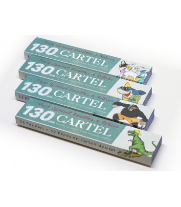 Χαρτάκια CARTEL King Size Slim Extra Long 130 ( Πολύ Μακριά)  με 32 φύλλα & Τζιβάνες - 1 Πακετάκι