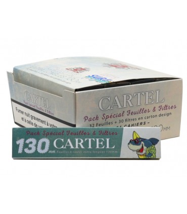 Χαρτάκια CARTEL King Size Slim Extra Long 130 ( Πολύ Μακριά)  με 32 φύλλα & Τζιβάνες - 1 Πακετάκι