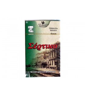 Φιλτράκια ΣΕΡΤΙΚΟ ΠΡΑΣΙΝΟ Slim 6mm, 120 (κουτί με 20 πακετάκια)