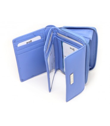 MENTZO L201 BLUE RFID CALYPSO ΔΕΡΜΑΤΙΝΟ ΠΟΡΤΟΦΟΛΙ