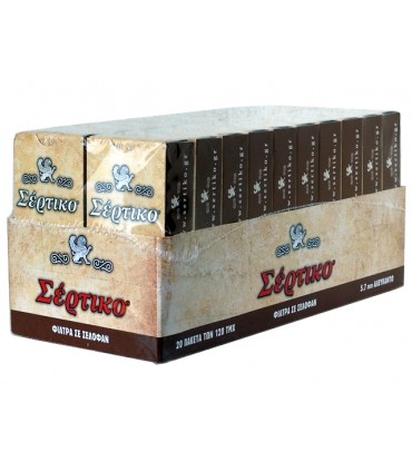 Φιλτράκια ΣΕΡΤΙΚΟ ΑΛΕΥΚΑΝΤΟ Extra Slim 5.7mm, 120 (κουτί με 20 πακετάκια)