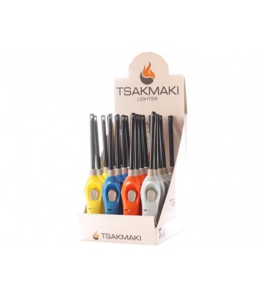 Αναπτήρας Μακρύς TSAKMAKI BBQ 1033 ΑΚΑΜΠΤΟΣ 26cm σε διάφορα χρώματα (κουτί των 20τεμ)