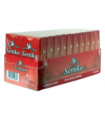 Φιλτράκια ΣΕΡΤΙΚΟ ΚΟΚΚΙΝΟ Slim 6mm, 108 (κουτί με 20 πακετάκια)