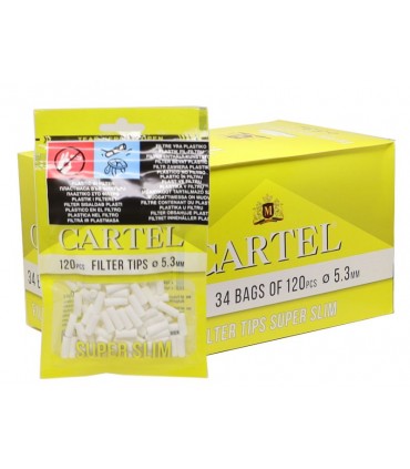 Φιλτράκια Cartel 120 SUPER SLIM 5.3mm, 15mm (κουτί με 34 σακουλάκια)