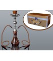 ΝΑΡΓΙΛΕΣ MADO SHISHA ΔΙΠΛΟΣ 48cm HOOKAH 2 HOSE BROWN 665-5514 ΚΑΦΕ ΜΕ ΒΑΛΙΤΣΑΚΙ