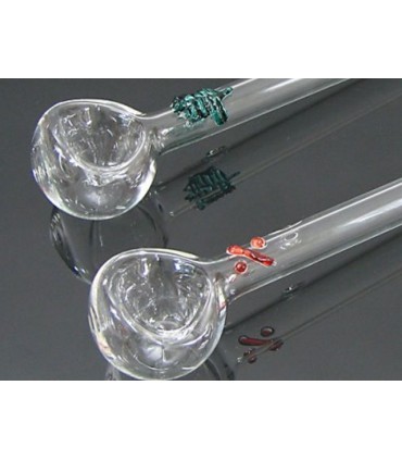 OIL PIPE 665-0203 ΓΥΑΛΙΝΟ ΠΙΠΑΚΙ ΓΙΑ ΛΑΔΙ GLASS BONG 13cm σε 2 χρώματα (spoon vaporizer)