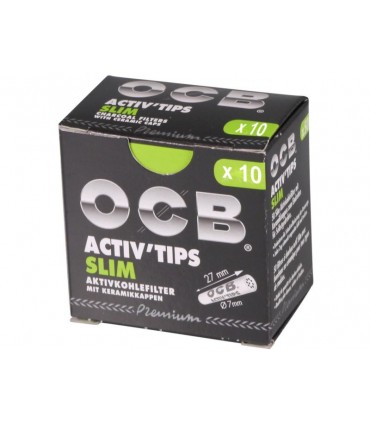 OCB ACTIV TIPS 7mm SLIM 10 Φίλτρα Ενεργού Άνθρακα 99108858