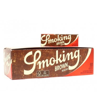 Smoking Brown Regular Ακατέργαστο 60 Χαρτάκια Στριφτού (Κουτί 50τεμ)