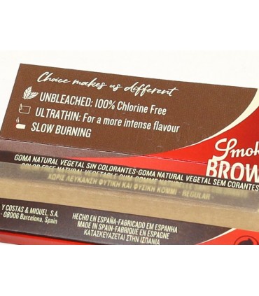 Smoking Brown Regular Ακατέργαστο 60 Χαρτάκια Στριφτού (Κουτί 50τεμ)