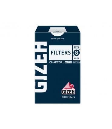 Φιλτράκια GIZEH 8mm 100 ΕΝΕΡΓΟΥ ΑΝΘΡΑΚΑ GIF009 (κουτί με 10 φιλτράκια)