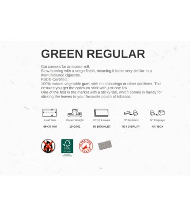 Smoking GREEN Cut Corners Regular 60 Χαρτάκια Στριφτού