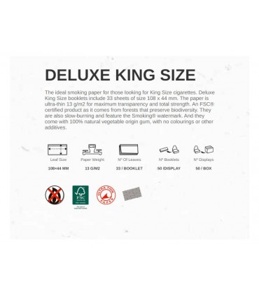 Smoking Deluxe King Size 33 Χαρτάκια Στριφτού (κουτί 50τεμ)