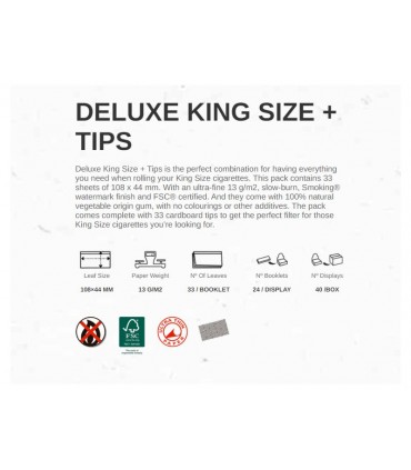 Smoking Deluxe King Size + Tips με Τζιβάνες (κουτί των 24τεμ)