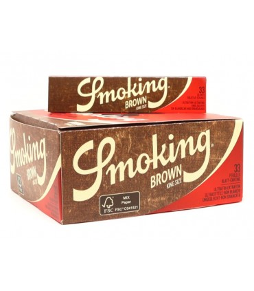 Smoking BROWN King Size 33 Ακατέργαστο Χαρτάκια Στριφτού (Κουτί 50τεμ)