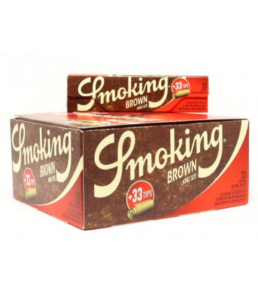 Smoking BROWN King Size Ακατέργαστο + Tips με Τζιβάνες (κουτί 24τεμ)