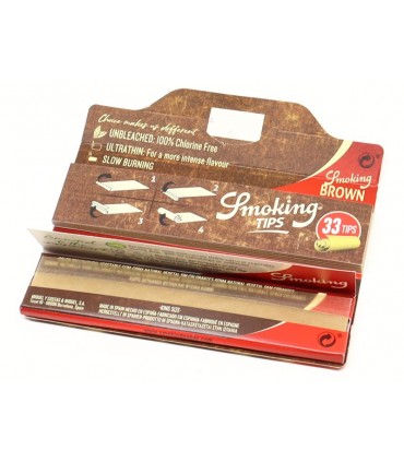 Smoking BROWN King Size Ακατέργαστο + Tips με Τζιβάνες (κουτί 24τεμ)