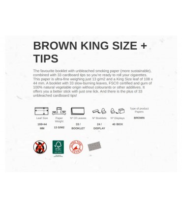 Smoking BROWN King Size Ακατέργαστο + Tips με Τζιβάνες (κουτί 24τεμ)