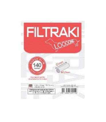 FILTRAKI LONG 140 SUPER SLIM 5.7mm μακρύ φίλτρο σε σακουλάκι