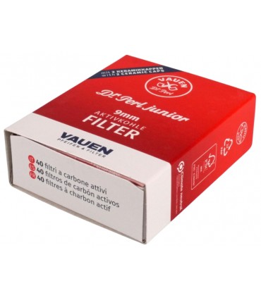Φιλτράκια Πίπας Καπνού Vauen Dr Perl 9mm Ενεργού Άνθρακα με 40 Φίλτρα - 1 Πακετάκι
