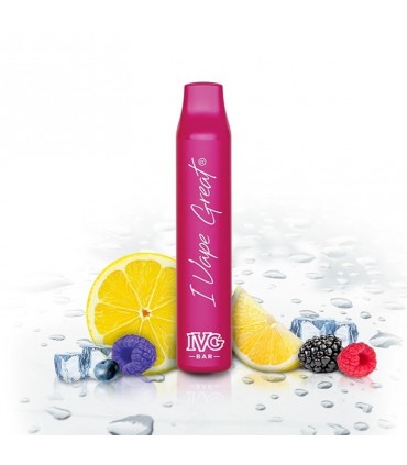 Ηλεκτρονικό τσιγάρο μιας χρήσης IVG BAR Plus 800 BERRY LEMONADE ICE 20mg (λεμονάδα με βατόμουρα και πάγο) 2ml