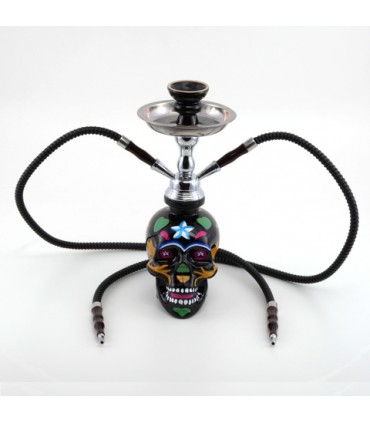 Ναργιλές με δύο σωλήνες Atomic La Catrina Μαύρος 45cm 0230096