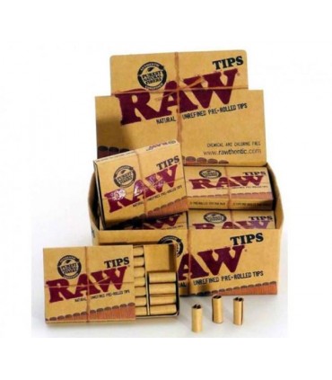 Τζιβάνες Raw Tips Prerolled Ακατέργαστες  Προτυλιγμένες - 20 Πακετάκια