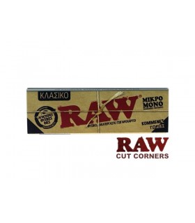 Χαρτάκι Στριφτού Raw Single Wide Classic με Κομμένες Γωνίες με  50 Φύλλα - 1 Πακετάκι