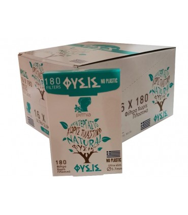 Φιλτράκια Πυθία ΦΥΣΙΣ 180 ULTRA SLIM 5.7mm Ακατέργαστο Χωρίς Πλαστικό - 1 πακετάκι