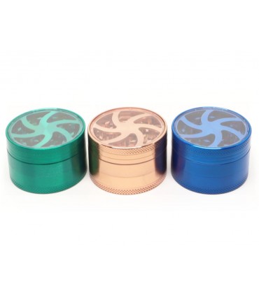 Τρίφτης καπνού MADO 52mm 4 parts 661-2161 αλουμίνιο με παράθυρο