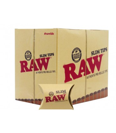 Κουτί με 20 τζιβάνες Raw Tips SLIM Prerolled προτυλιγμένες (σετ με 21 τζιβάνες)