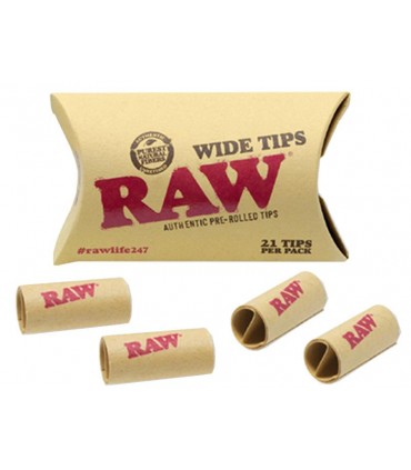 Τζιβάνα Raw WIDE Tips Prerolled προτυλιγμένη σετ με 21 φαρδιές τζιβάνες