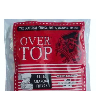 Φιλτράκια OVER TOP Slim 6mm ΕΝΕΡΓΟΥ ΑΝΘΡΑΚΑ 120 (κουτί με 50 σακουλάκια)