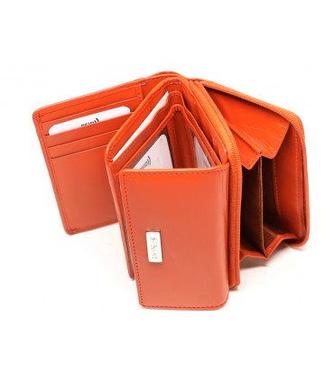 MENTZO L201 *ORANGE PAPAYA* RFID CALYPSO ΔΕΡΜΑΤΙΝΟ ΠΟΡΤΟΦΟΛΙ