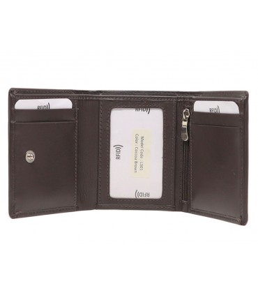 MENTZO L301 COCCOA BROWN RFID IRIS ΔΕΡΜΑΤΙΝΟ ΠΟΡΤΟΦΟΛΙ