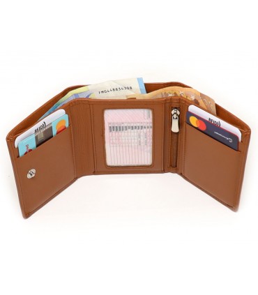 MENTZO L301 TAN RFID IRIS ΔΕΡΜΑΤΙΝΟ ΠΟΡΤΟΦΟΛΙ