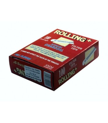 Φιλτράκια στριφτού Rolling 47610 ενεργού άνθρακα για κανονικό τσιγάρο 8mm 100 τεμάχια