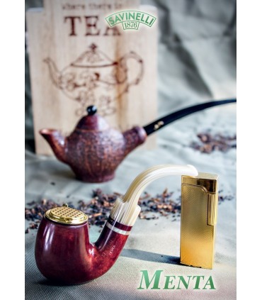 SAVINELLI MENTA MODEL 636 SMOOTH BURGUNDY 9mm πίπα καπνού κυρτή - P339LBX-9