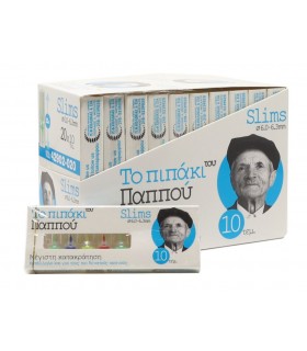 Πιπάκια του παππού SLIM 42902-020 ΛΕΥΚΟ 8 MICRO ΤΡΥΠΕΣ με 10 πίπες (κουτί των 20 τεμ)