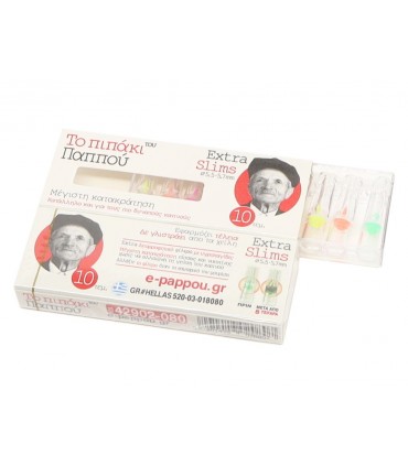Πιπάκια του παππού EXTRA SLIM 42902-080 ΛΕΥΚΟ 8 MICRO ΤΡΥΠΕΣ με 10 πίπες (κουτί των 20 τεμ)